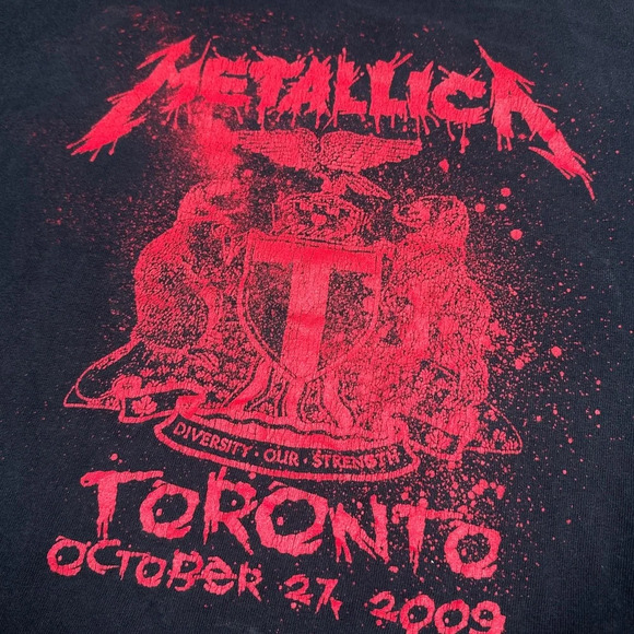 Vintage Y2K Metallica Tour Toronto October 2009 Show Your Scars T Shirt Mens XL - Picture 3 of 11